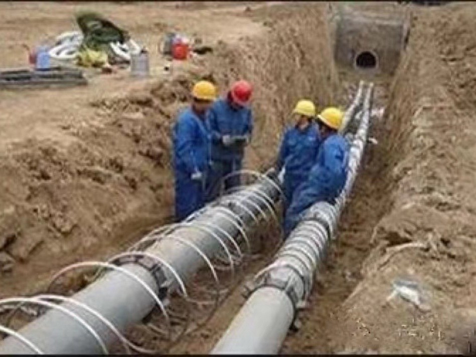 鋼質管道過路橋套管內部帶狀犧牲陽極陰極保護設施